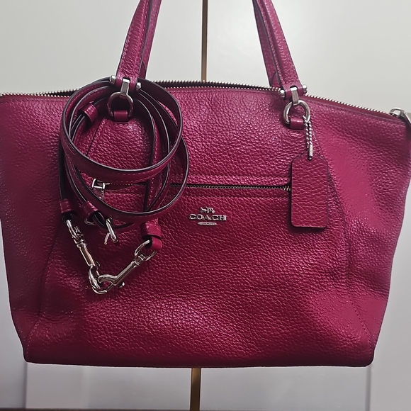 Coach Prairie Fushia Pink Pebble Leather Bag - Picture 1 of 7